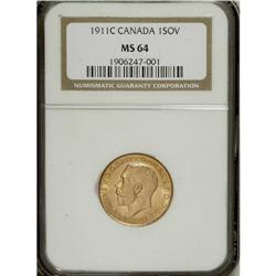 Canada: George V gold Sovereign 1911C, KM20, MS6