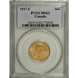 Canada: George V gold Sovereign 1917C, KM20, MS6