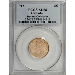 Canada: George V gold 5 Dollars 1912, KM26, AU58