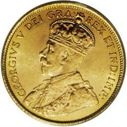 Canada: George V gold 5 Dollars 1914, KM26, MS62