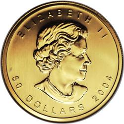 Canada: Elizabeth II gold 50 Dollars 2004, 25th