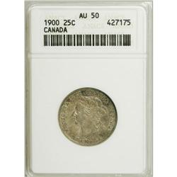 Canada: Trio of ANACS Certified 25 Cents, 1900 A