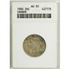Canada: Trio of ANACS Certified 25 Cents, 1900 A