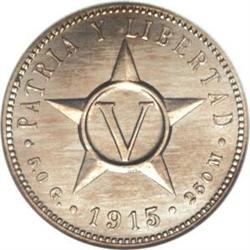 Cuba: Republic 5 Centavos 1915 Proof, KM11.1, Pr