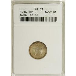 Cuba: Republic 10 Centavos 1916, KM-A12, MS63 AN