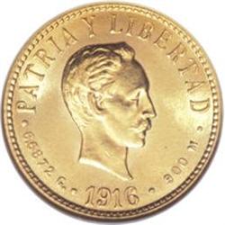 Cuba: Republic gold 4 Pesos 1916, KM18, MS63 NGC