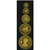 Image 2 : Ethiopia: Uniface Gilt Bronze Proof Set 1966, Gi