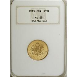 Finland: Russian Duchy gold 20 Markkaa 1913-S, K