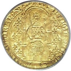 France: Charles V gold Franc a Pied ND (1364-138