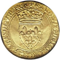 France: Charles VI gold Ecu d''Or Couronne ND (1