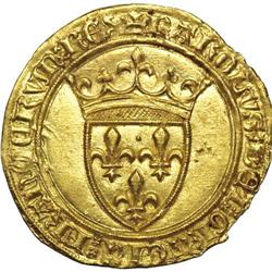 France: Charles VI gold Ecu d''Or Couronne ND (1