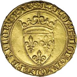 France: Charles VI gold Ecu d''Or Couronne ND (1