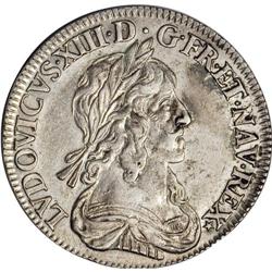 France: Louis XIII 1/4 Ecu 1642A Rose, KM134.1,