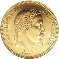 France: Napoleon III gold 100 Francs 1862A, KM80