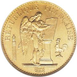 France: Republic gold 20 Francs 1878A, KM825, Pr