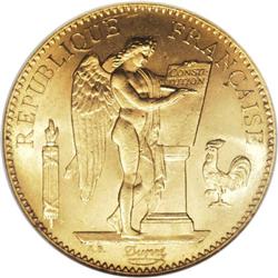 France: Republic gold 100 Francs 1885A, KM832, M