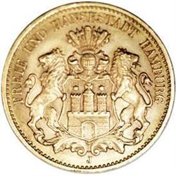 German States-Hamburg: Hamburg. Gold 10 Mark 191