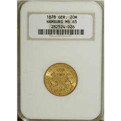 German States-Hamburg: Hamburg. Gold 20 Mark 187