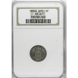 Germany: Empire 5 Pfennig 1906A, KM11, Proof 67