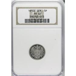 Germany: Empire 5 Pfennig 1914E, KM11, Proof 67