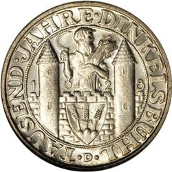 Germany: Weimar Republic 3 Mark 1928D Dinkelsbuh