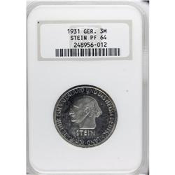 Germany: Weimar Republic 3 Mark 1931A Von Stein,