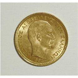 Greece: George I gold 20 Drachmai 1884A, KM56, n