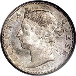 Hong Kong: Victoria. Proof 20 Cents 1890, KM7, u