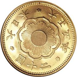 Japan: Taisho 5 (1916) gold 20 Yen, KM-Y40.2, JN