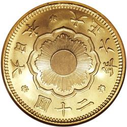 Japan: Taisho 6 (1917) gold 20 Yen, KM-Y40.2, JN