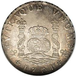 Mexico: Charles III Pillar 8 Reales 1761 Mo-MM,