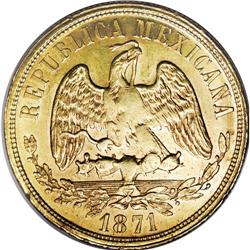 Mexico: Republic gold 20 Pesos 1971 Mo-M, KM414.