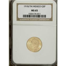 Mexico: Estados Unidos gold 5 Pesos 1918/7-M, KM