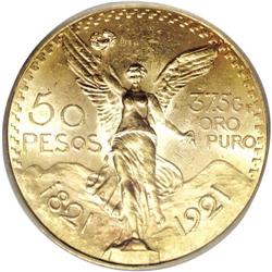 Mexico: Estados Unidos gold 50 Pesos 1921, KM481