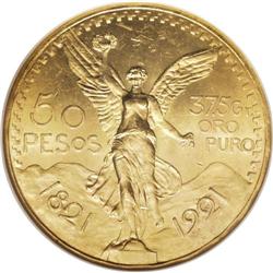 Mexico: Estados Unidos gold 50 Pesos 1921, KM481