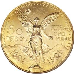 Mexico: Estados Unidos gold 50 Pesos 1921, KM481