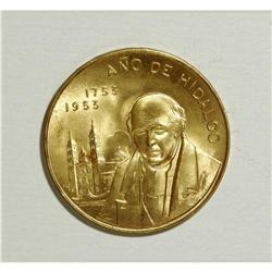 Mexico: Medallic gold 10 and 20 Pesos 1953, 200t