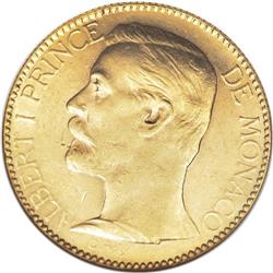 Monaco: Prince Albert I gold 100 Francs 1891A, K