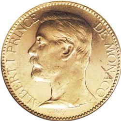 Monaco: Prince Albert I gold 100 Francs 1896A, K