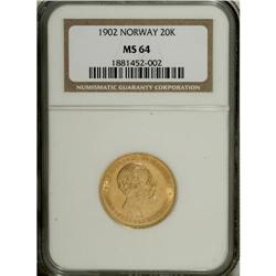 Norway: Oscar II gold 20 Kroner 1902, KM355, MS6