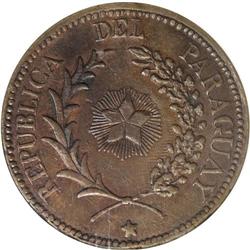 Paraguay: Republic 4 Centesimos 1870 Saez, KM4.3