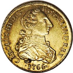 Peru: Carlos III gold 8 Escudos 1766-JM, KM70, n