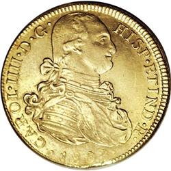 Peru: Carlos IIII gold 8 Escudos 1808-JP, KM101,