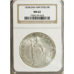 Peru: Republic silver 8 Reales 1834-MM Lima, KM-