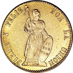 Peru: Republic gold 4 Escudos 1855-MB, F-64, KM1