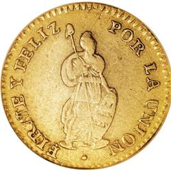 Peru: North Peru. Gold Escudo 1838-Lima M, KM-15