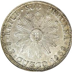 Peru: Republic of South Peru 8 Reales 1838-MS Cu