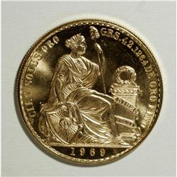 Peru: Republic gold 100 Sols 1969, KM-231, Choic