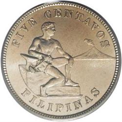 Philippines: USA Administration 5 Centavos Proof