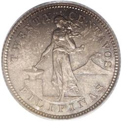 Philippines: USA Administration 20 Centavos Proo